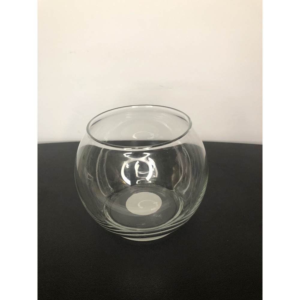Clear Bubble Ball Ruffled Edge Flower Vase – 4.9"x3.9", No Chips, Super Cute!